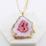 Adore Gemstone Collection - Agate Slice Necklace - Soul Made Boutique