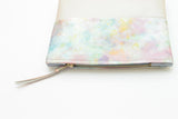 Watercolor Unique Leather Accents Clutch Pouch