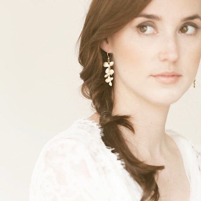 Allure Botanical Collection - Earrings Cascading Orchid - Soul Made Boutique