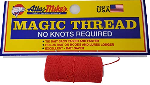 Atlas Mikes High Quality Magic Thread Tie Bait Sacs 100 ft Red 66016 