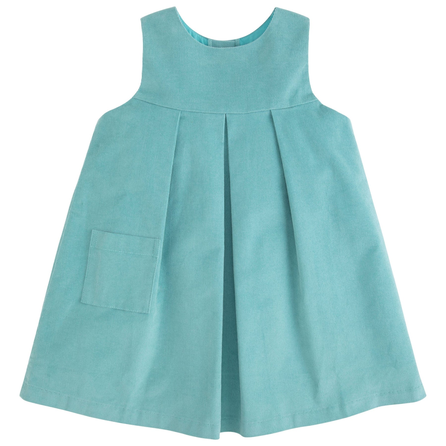 seguridadindustrialcr classic childrens clothing girls pleated green/blue corduroy jumper