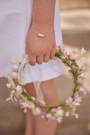 Children's triple pearl bracelet, hazen & co and seguridadindustrialcr girl's jewelry