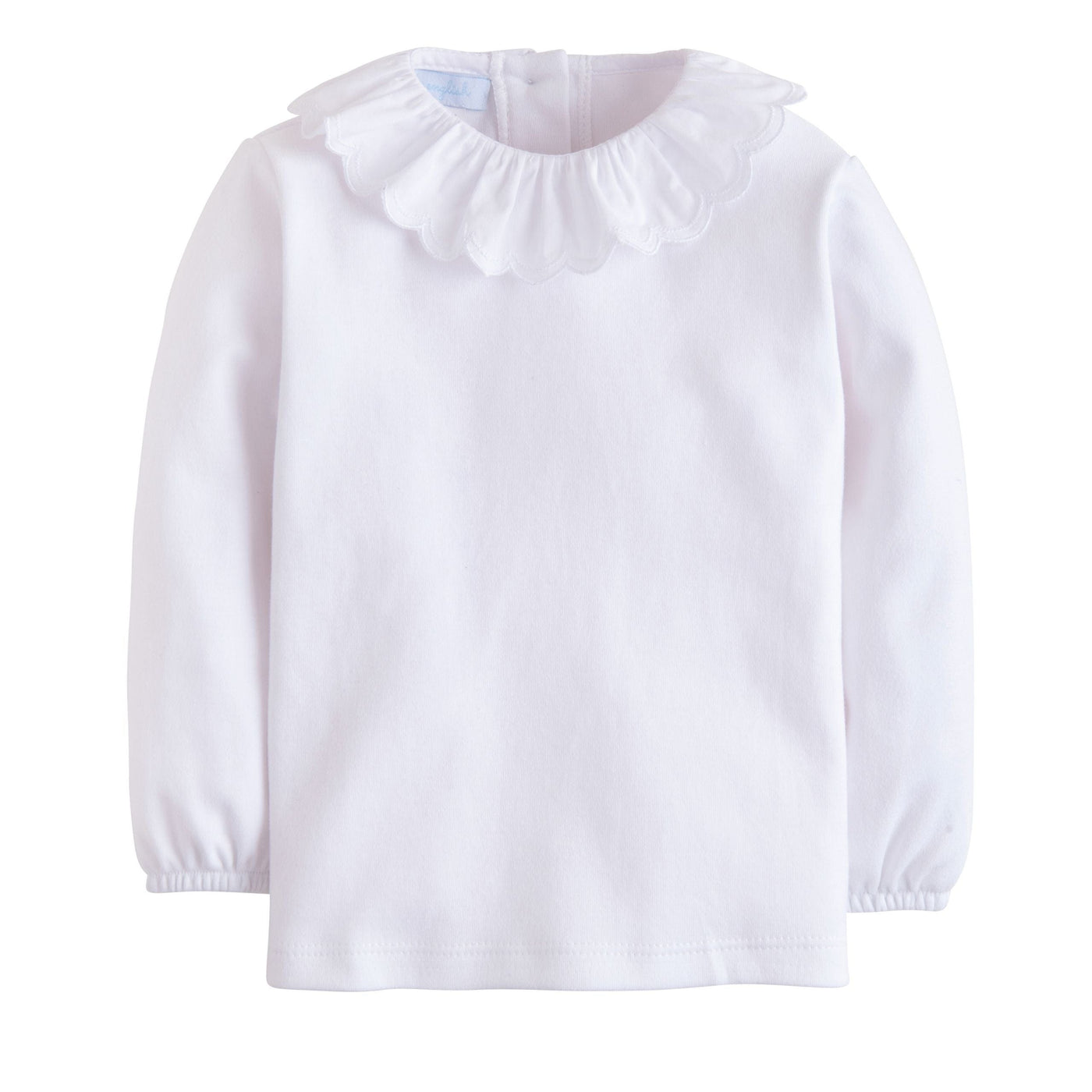 seguridadindustrialcr classic childrens clothing girls white long sleeve blouse with white scalloped collar