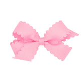 seguridadindustrialcr girls mini scallop hair bow in pearl pink