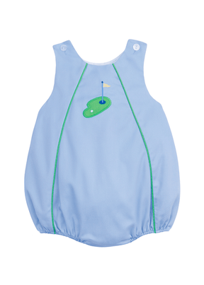 classic childrens clothing boys light blue bubble with green golf applique