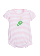 classic childrens clothing pink and white striped girls bubble with applique golf 