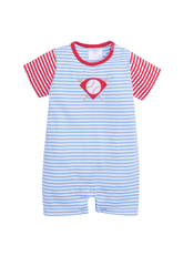 classic childrens clothing boys striped romper with baseball applique