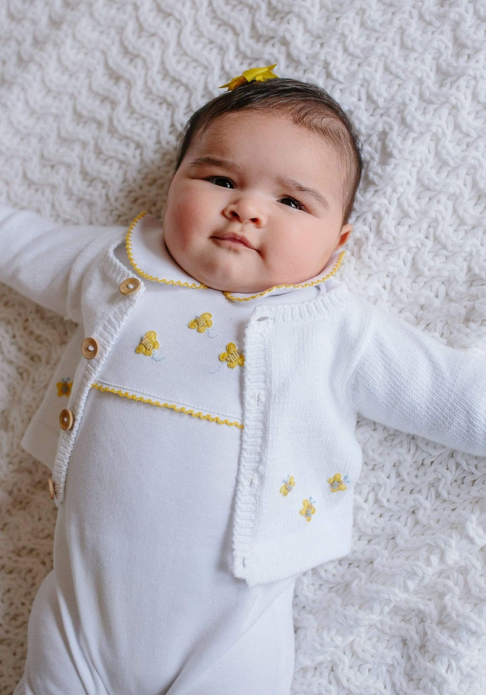 Bee Crochet Playsuit, seguridadindustrialcr, classic children's clothing, preppy children's clothing, traditional children's clothing, classic baby clothing, traditional baby clothing