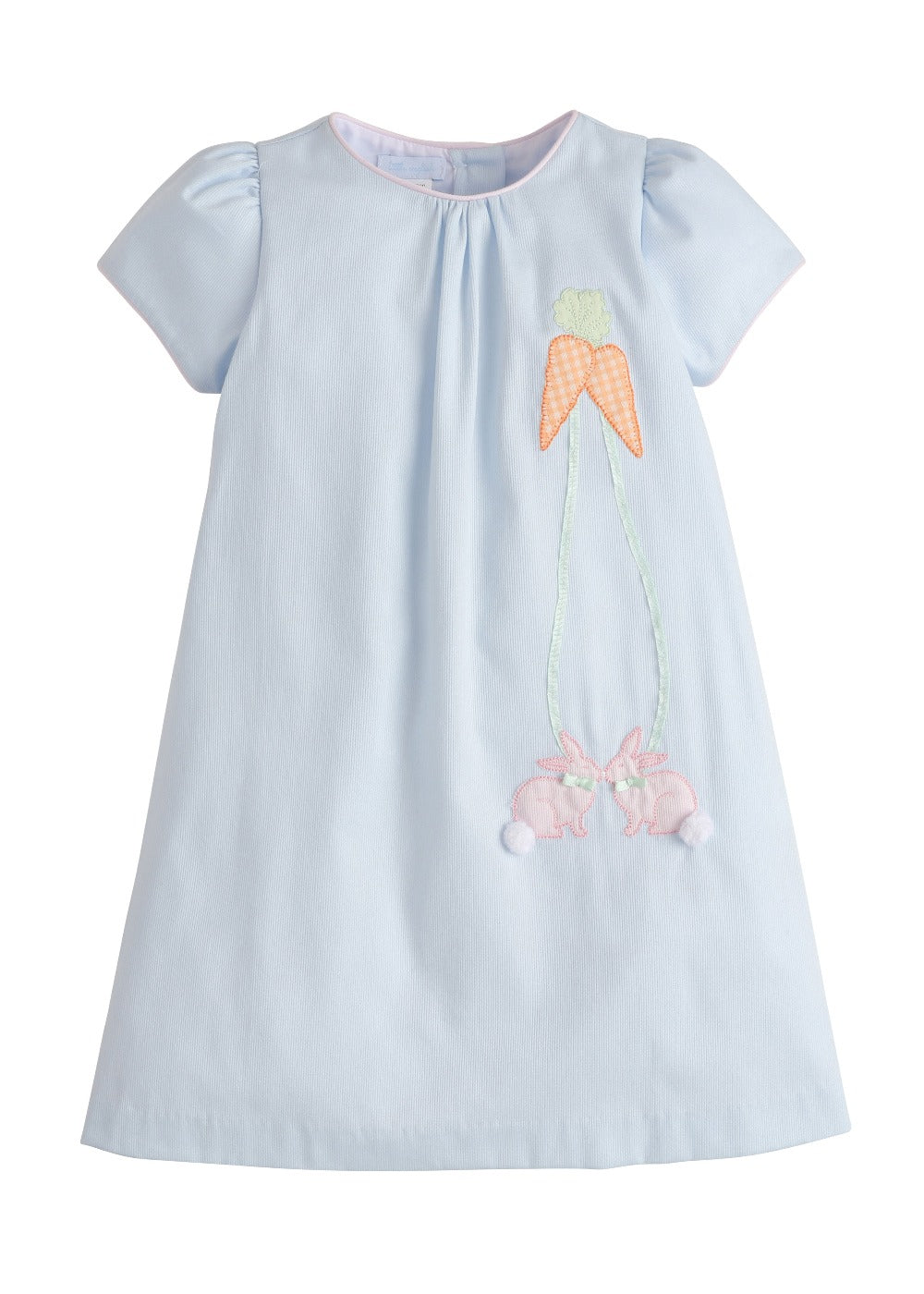 Classic seguridadindustrialcr Dress in Light Blue with Bunny and Carrot  Applique