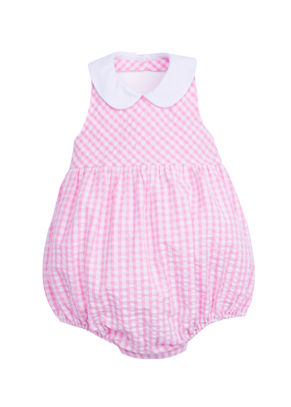 classic childrens clothing girls pink gingham bubble with white collar
