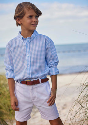 seguridadindustrialcr boy's button down shirt, light blue plaid shirt for boy, traditional blue fall button down