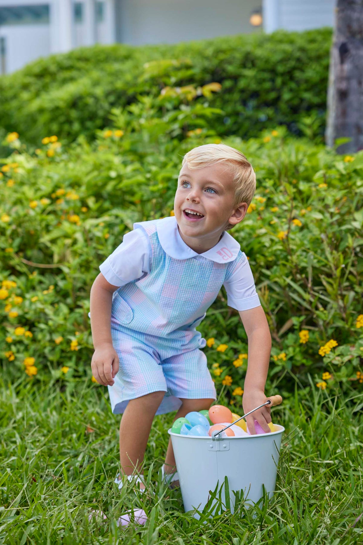 classic childrens clothing boys button tab john john in pink and blue plaid