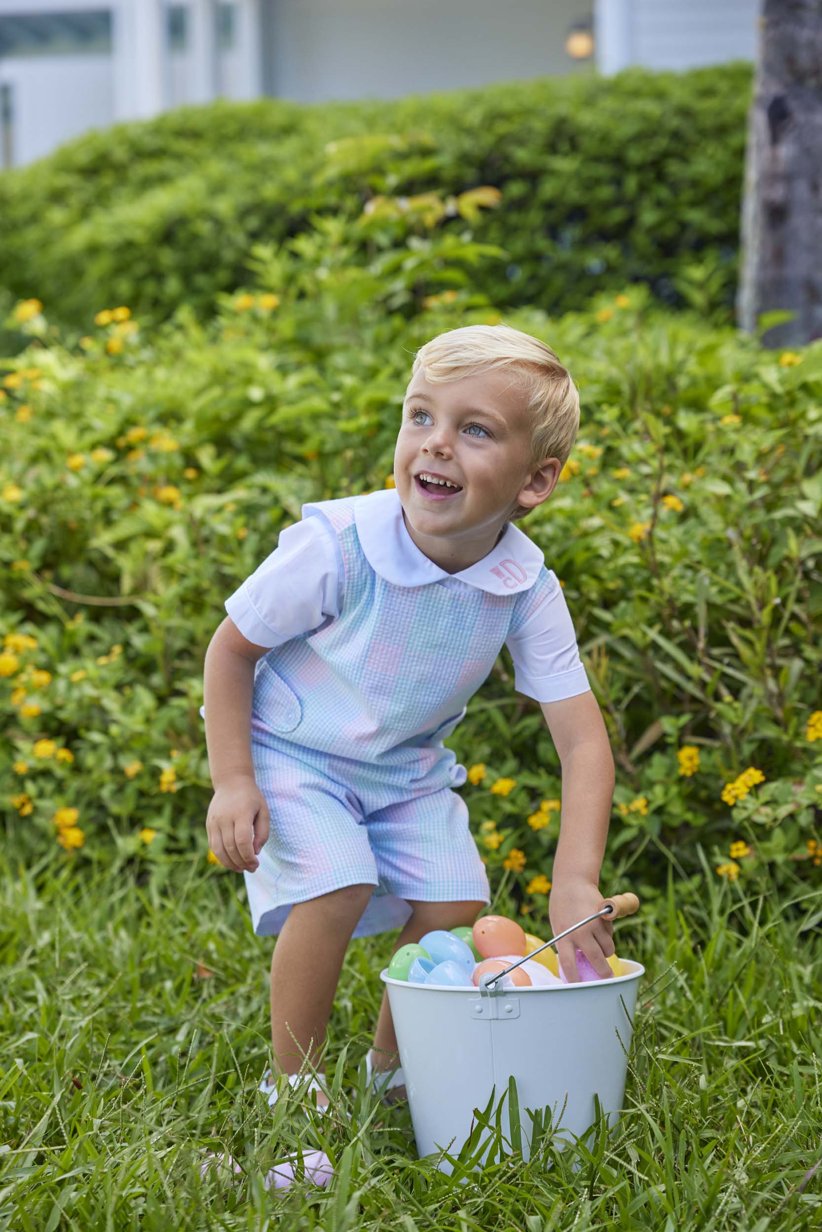 classic childrens clothing boys button tab john john in pink and blue plaid