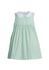 seguridadindustrialcr girl's green plaid sleeveless dress for spring