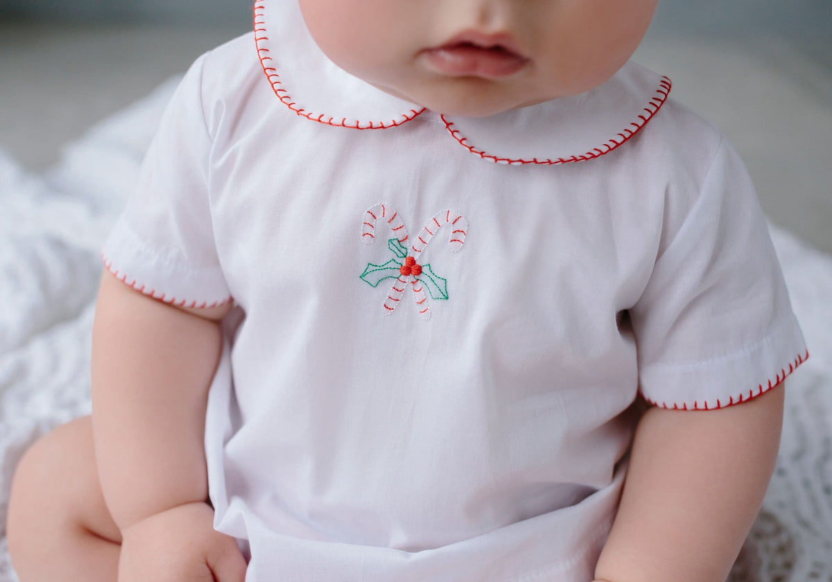 Candy Cane Whipstitch Day Shirt, seguridadindustrialcr, classic children's clothing, preppy children's clothing, traditional children's clothing, classic baby clothing, traditional baby clothing