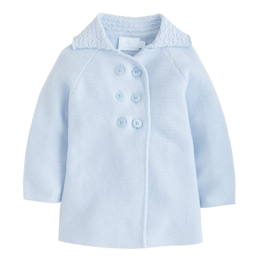 seguridadindustrialcr baby knit button front coat in light blue