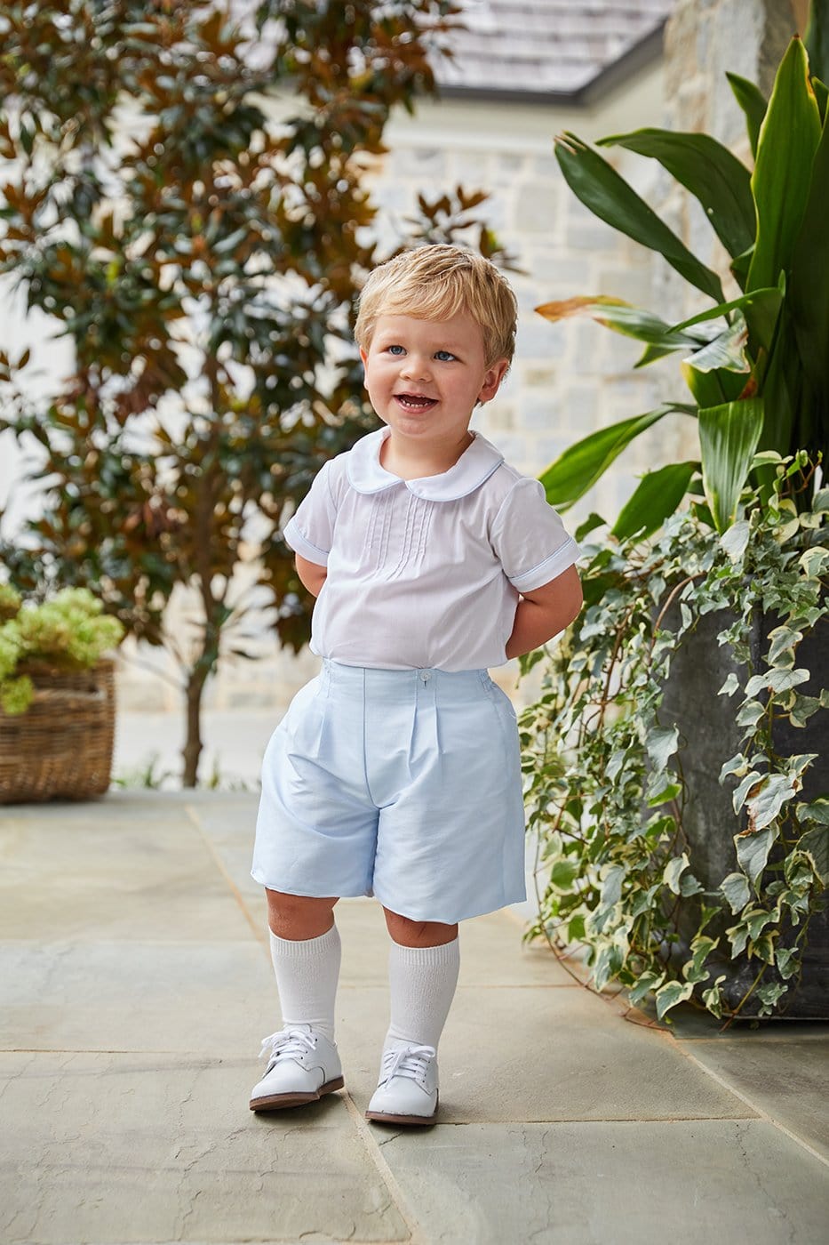 Classic seguridadindustrialcr Boy's Formal Short Set with White Shirt and Light Blue Shorts