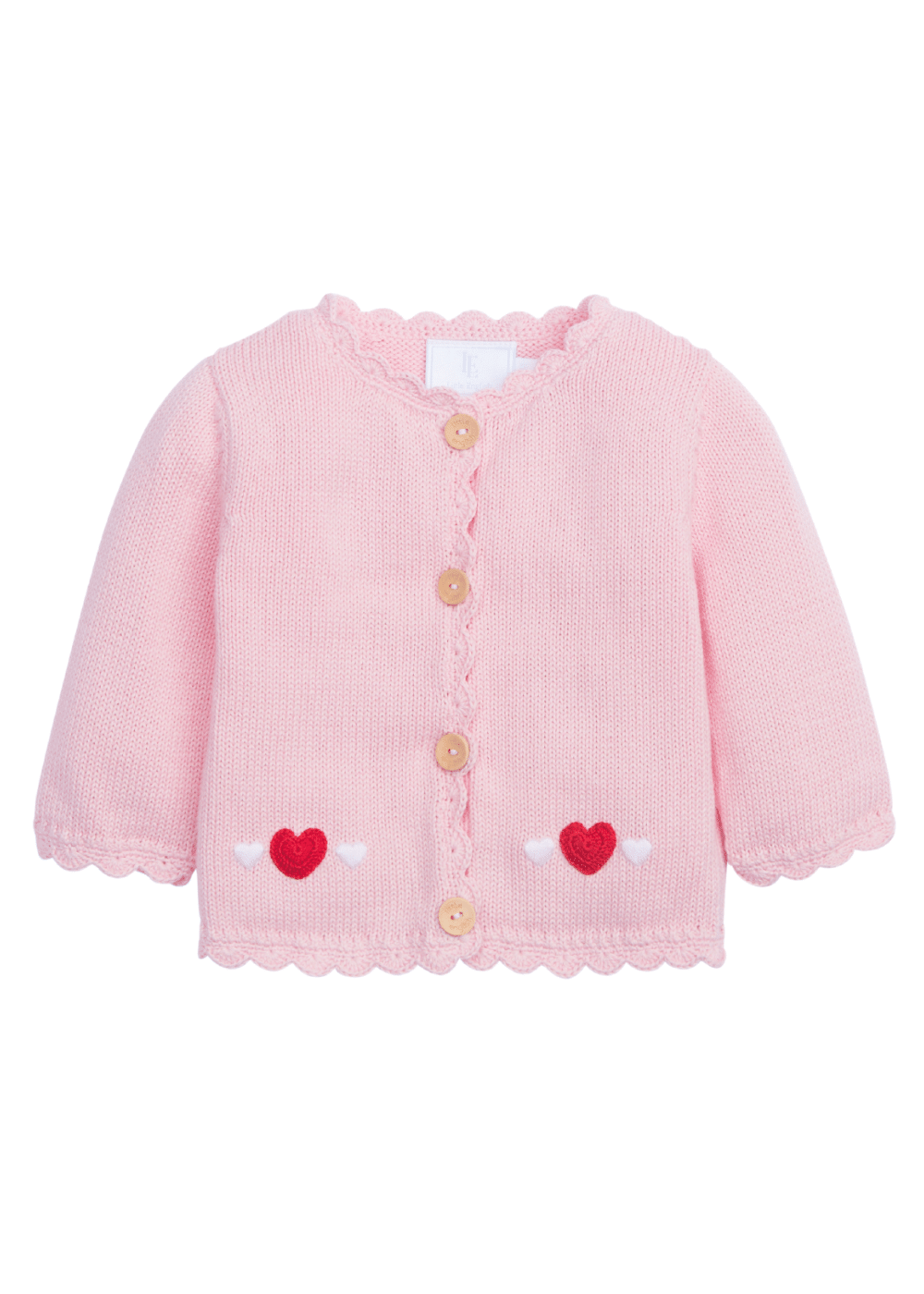 seguridadindustrialcr classic pink crochet cardigan for little girls with red hearts for Valentine's Day