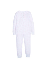classic childrens clothing girls jammies set with pink bunny print