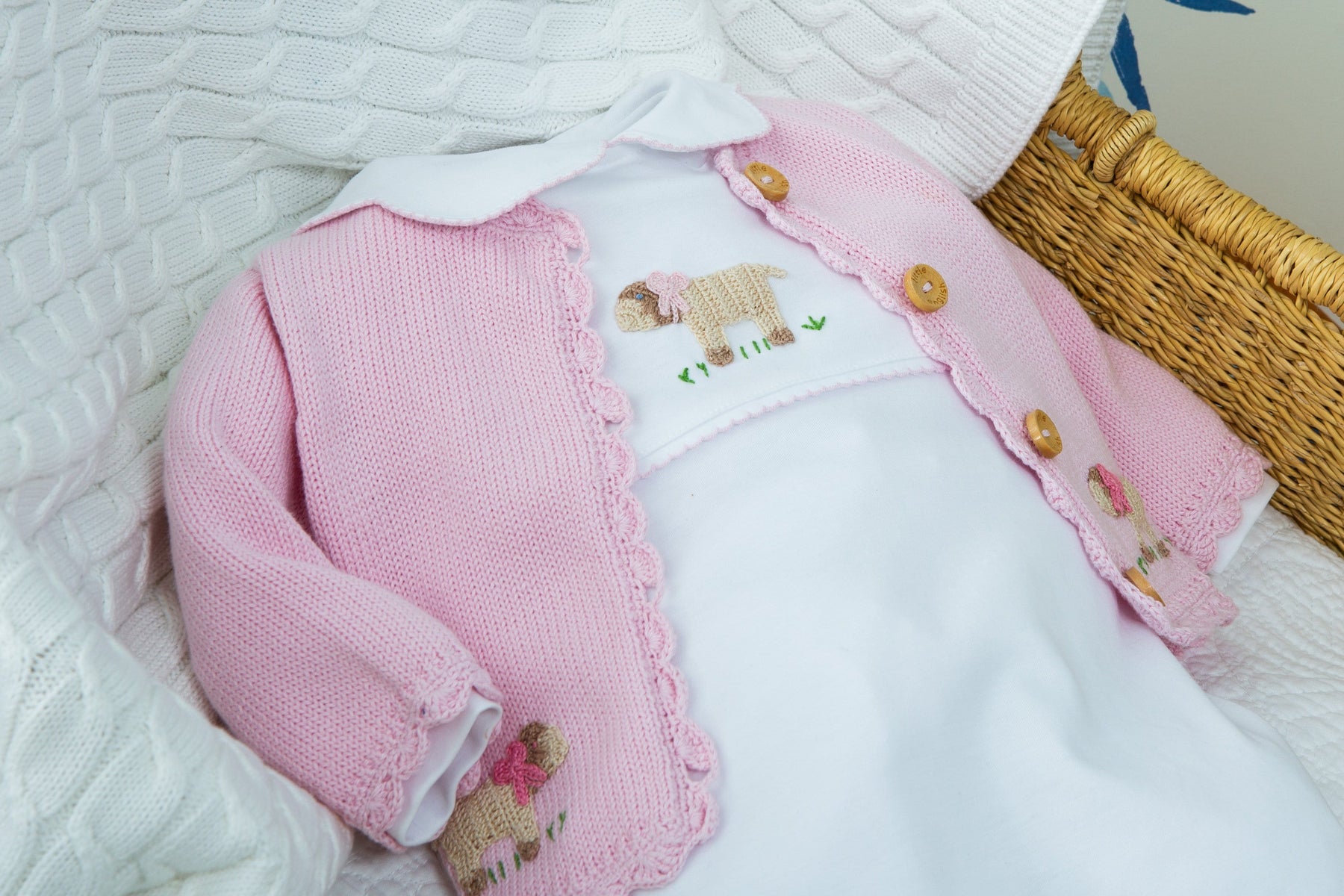 seguridadindustrialcr signature crochet playsuit for baby girl, traditional pink sheep crochet playsuit for baby girl