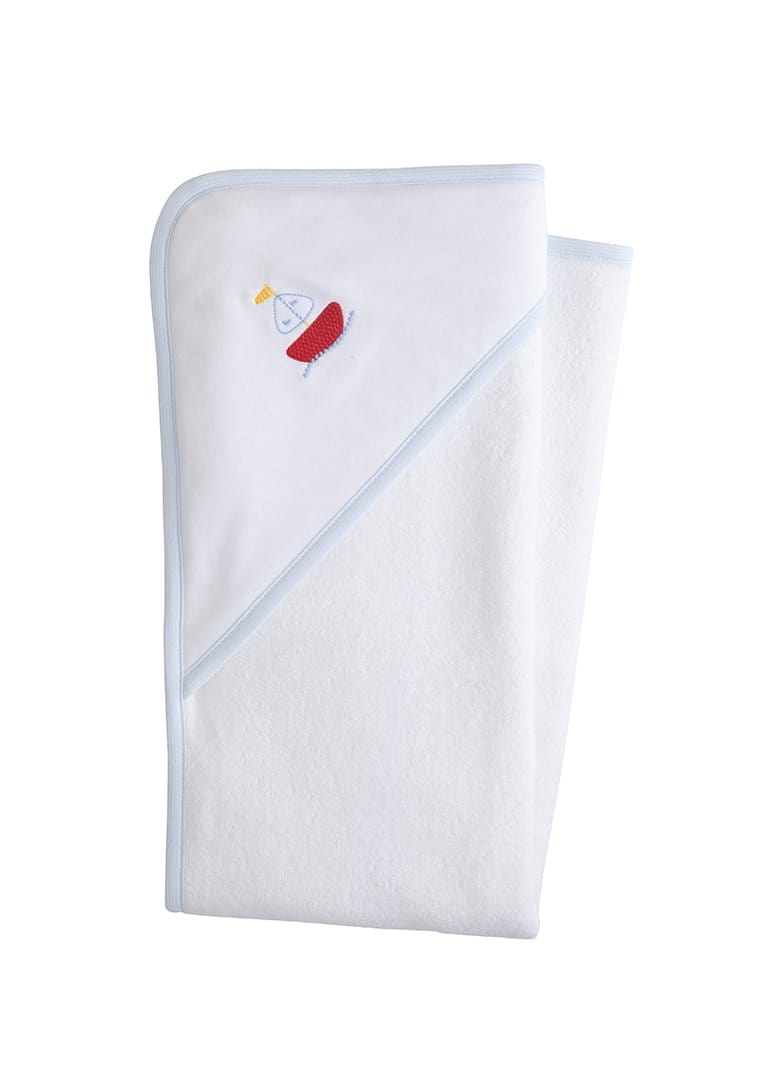 seguridadindustrialcr terry cloth baby towel, hooded towel with embroidered sailboat