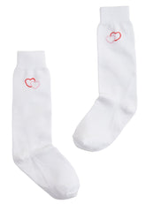 seguridadindustrialcr Traditional Knee High Socks With Hearts embroidery