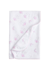 seguridadindustrialcr baby girl printed swaddle blanket, pink flying bunny design for spring
