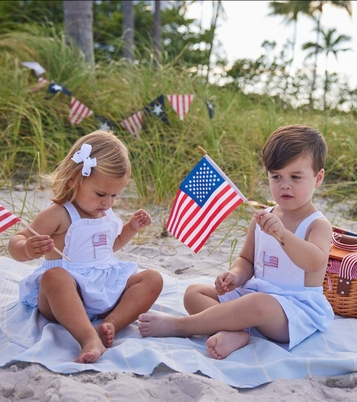 classic childrens clothing boys apron shortall with applique american flag on chest