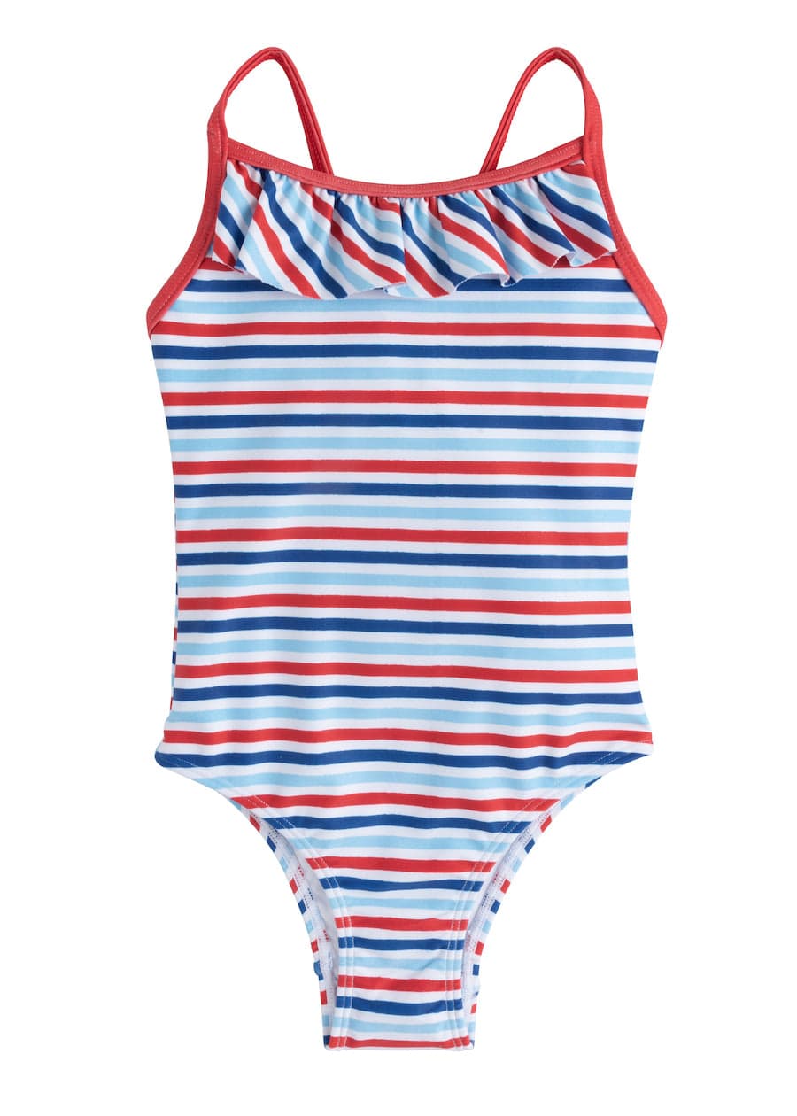 seguridadindustrialcr little girls ruffled berkley one piece in patriotic stripe