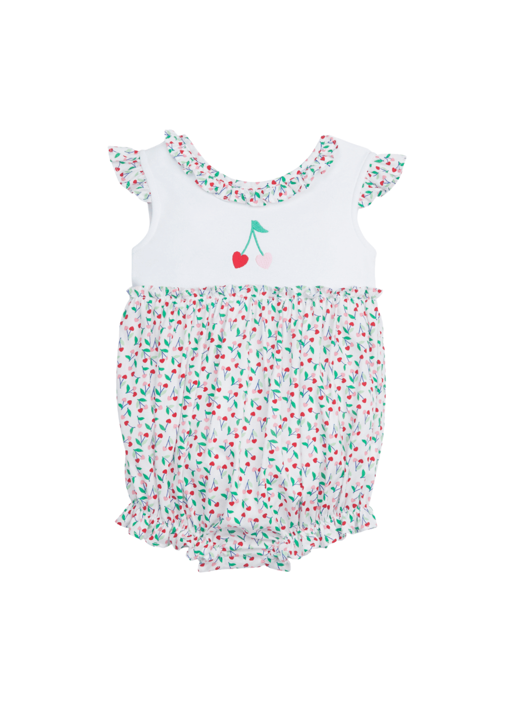seguridadindustrialcr baby girl's bubble with cherry heart embroidery at the chest