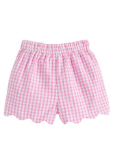 seguridadindustrialcr girl's pink seersucker scallop shorts