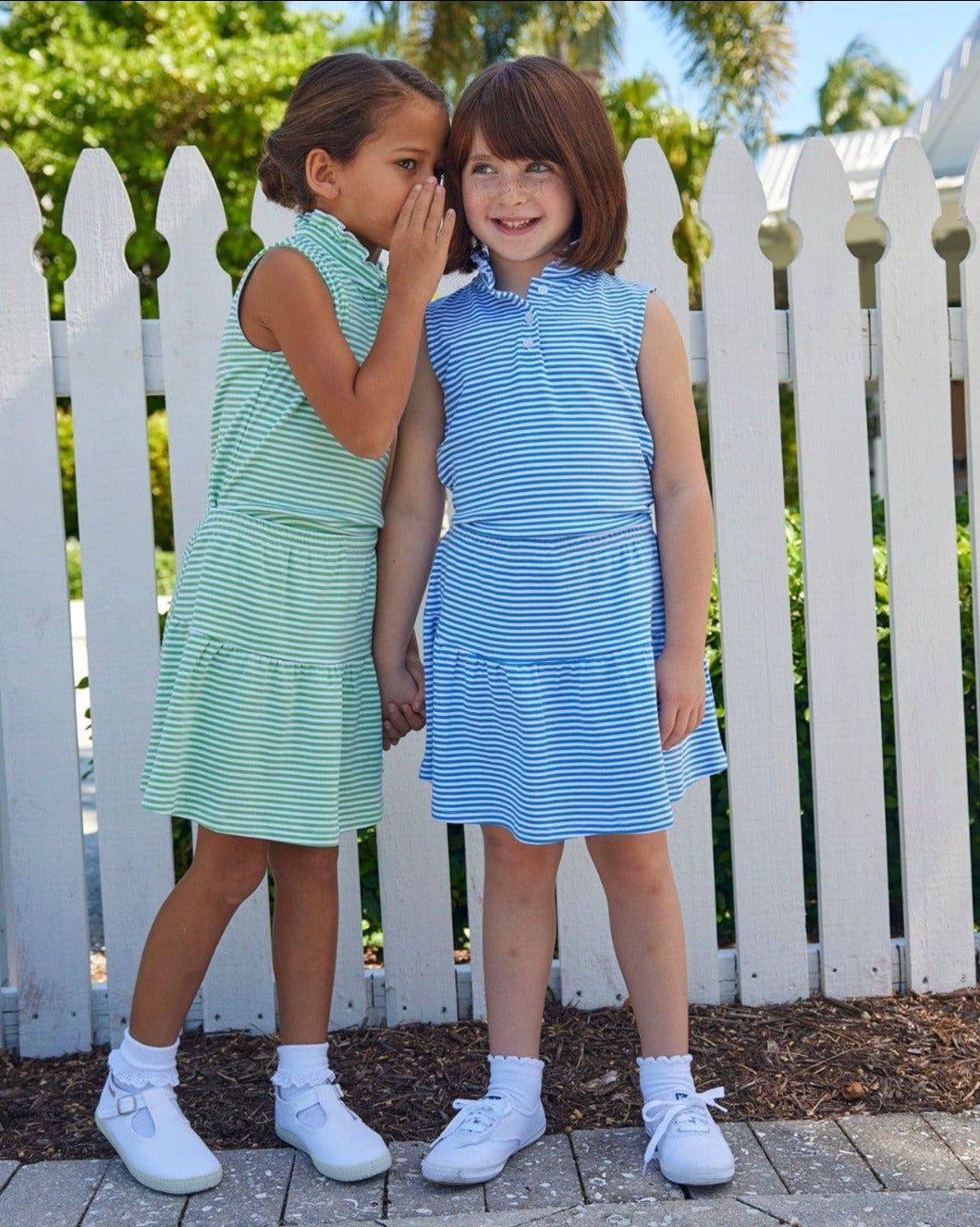 seguridadindustrialcr girls striped skort in green for spring