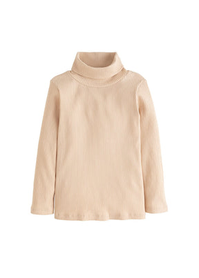 classic childrens clothing basic ribbed turtleneck in oatmeal 