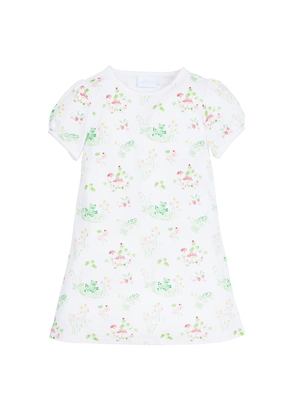 seguridadindustrialcr girl's printed t-shirt dress with watercolor frog design