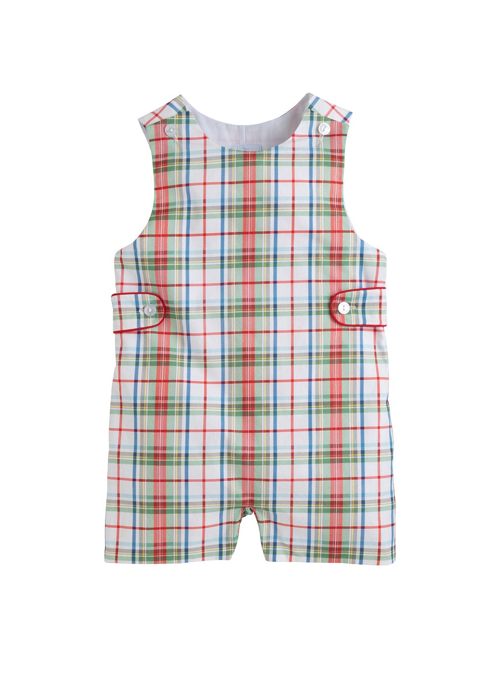 classic childrens clothing boys john john with button tabs in green and red plaid 