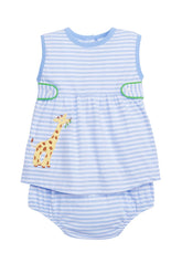 seguridadindustrialcr baby boy diaper set, light blue knit two piece set with giraffe applique
