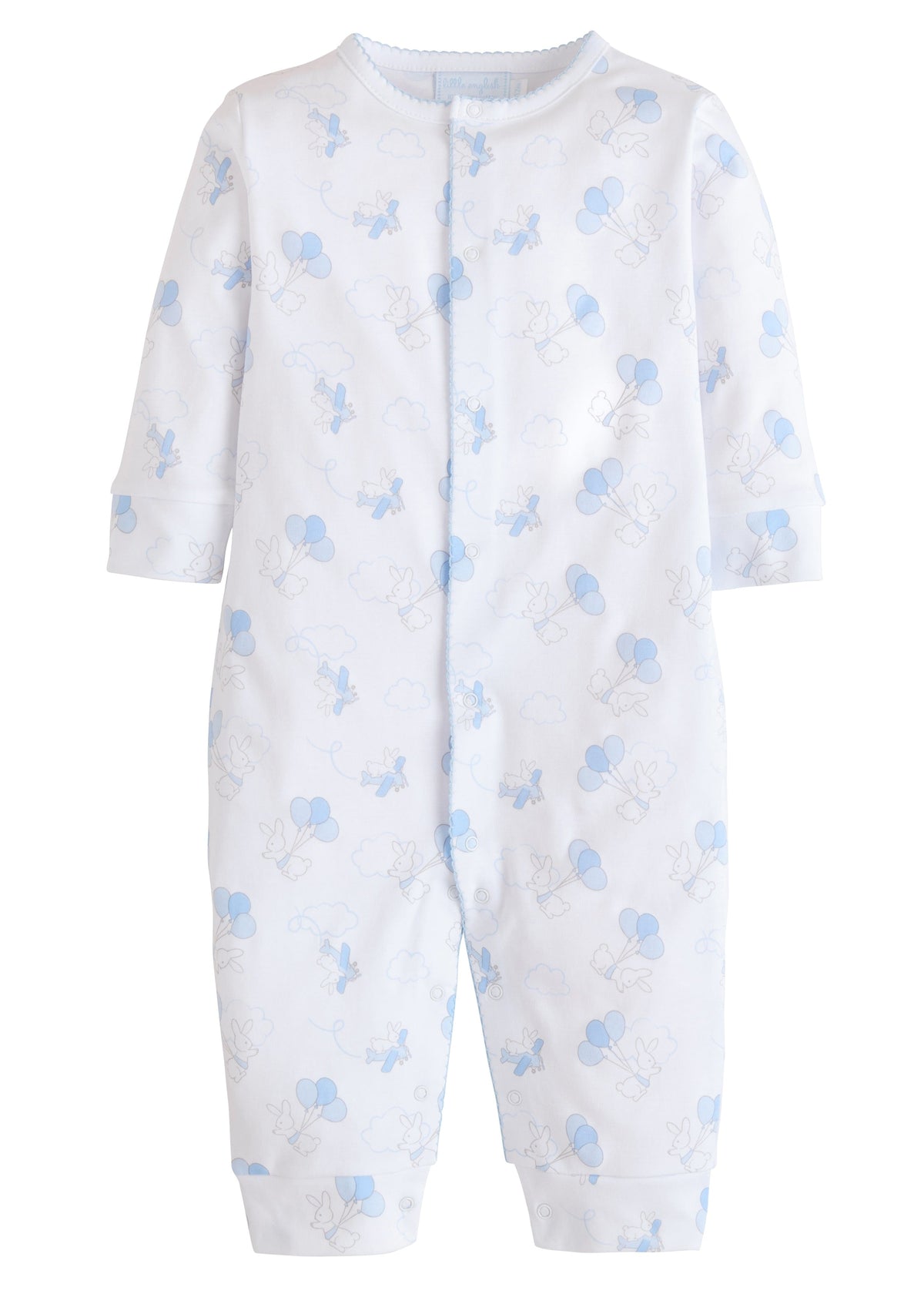 Printed Romper - Blue Flying Bunny