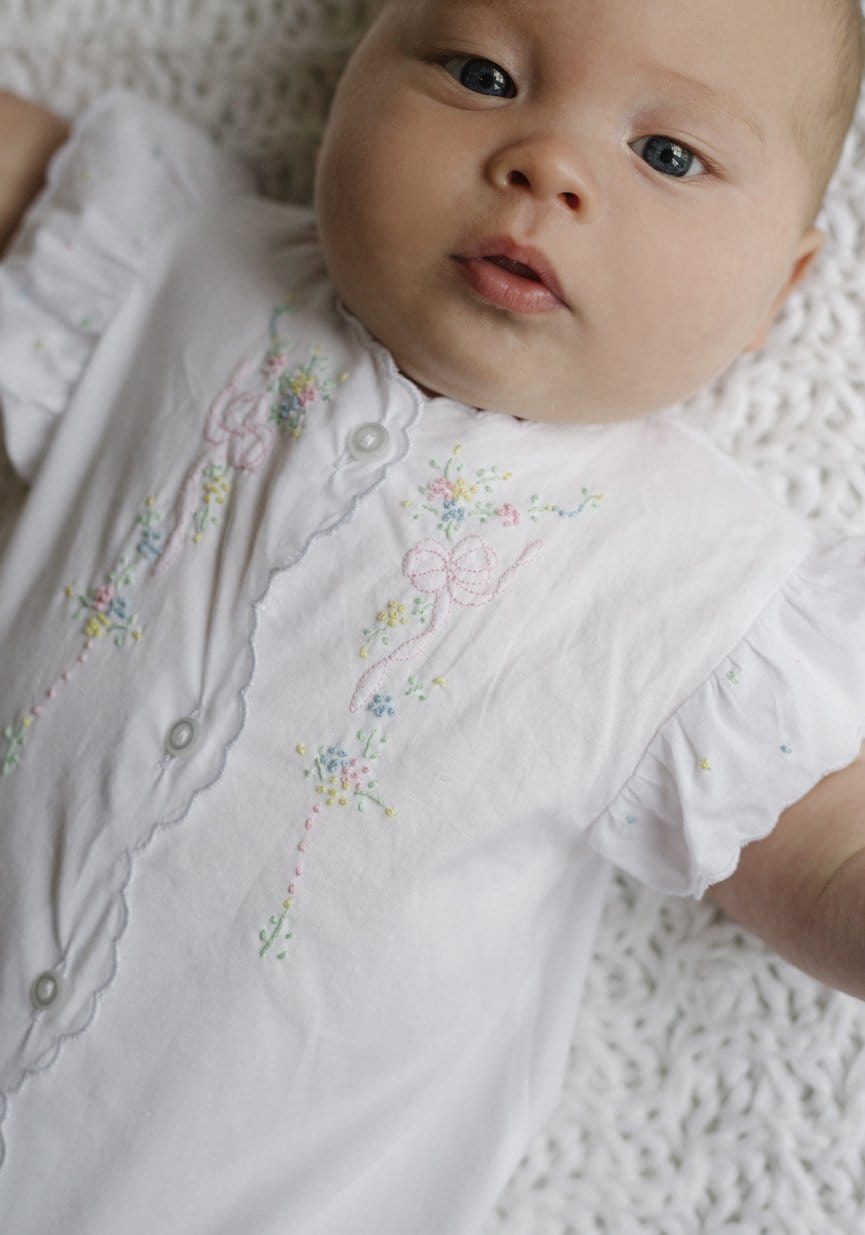 Embroidered newborn gown, seguridadindustrialcr baby girl