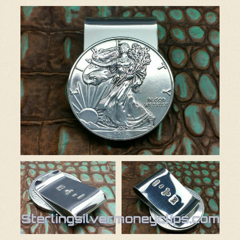 Sleek 2016 Silver Eagle 925 935 Argentium Sterling Silver money clip