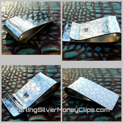 Geometric Classic 925 935 Argentium Sterling Silver money clip