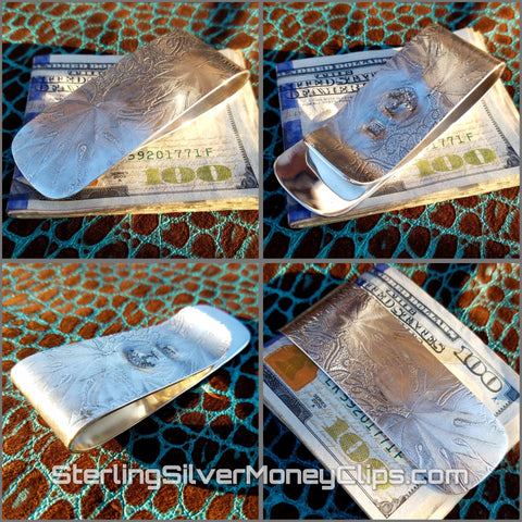Earth Full Fold 925 935 Argentium Sterling Silver money clip
