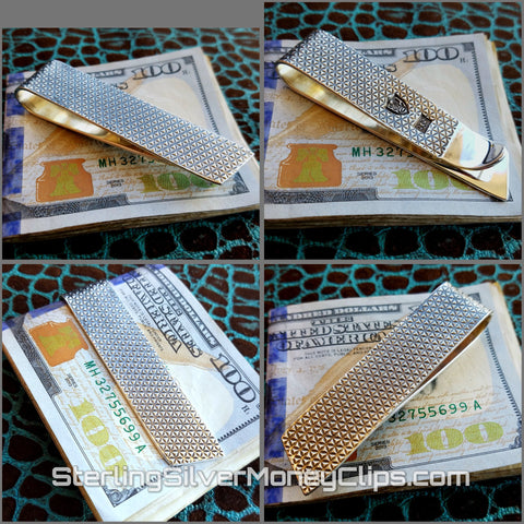 Superior Ultra Thick European Cut Tetrahedron Full Fold 925 935 Argentium Sterling Silver money clip