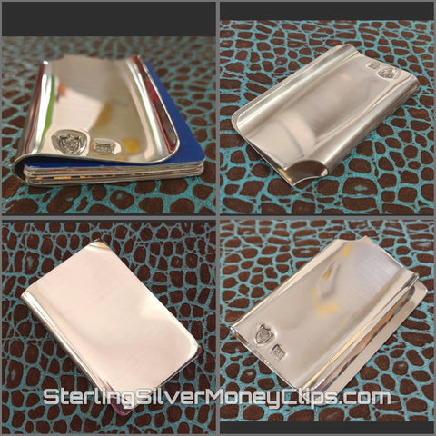 Sleek Wallet 925 935 Argentium Sterling Silver credit card clip case