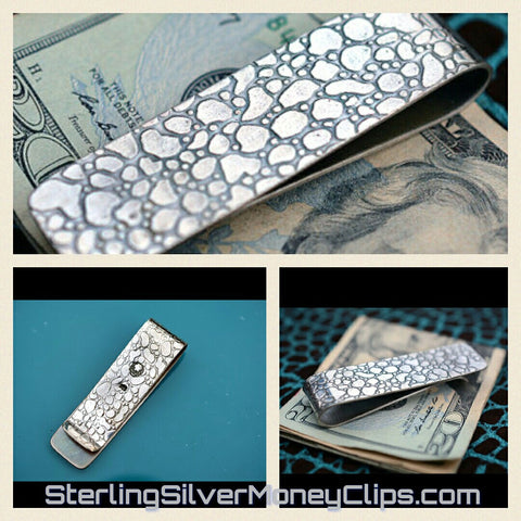 Cobblestone Classic 925 935 Argentium Sterling Silver money clip