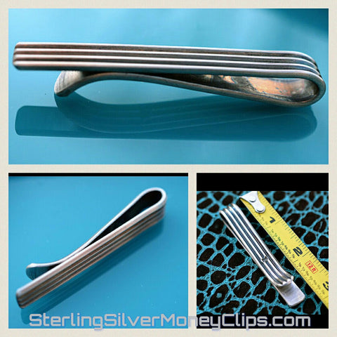 Skinny Stripe Ultra Thick 925 935 Argentium Sterling Silver money clip