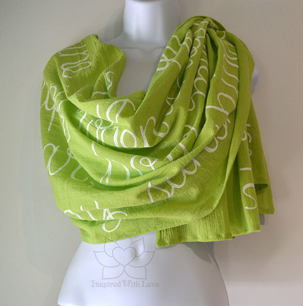 100% Cotton Gauze Lime Green Scarf 