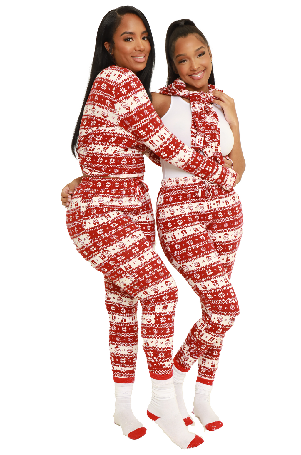 By The Fire Printed Pajama Set - Red - grundigemergencyradio