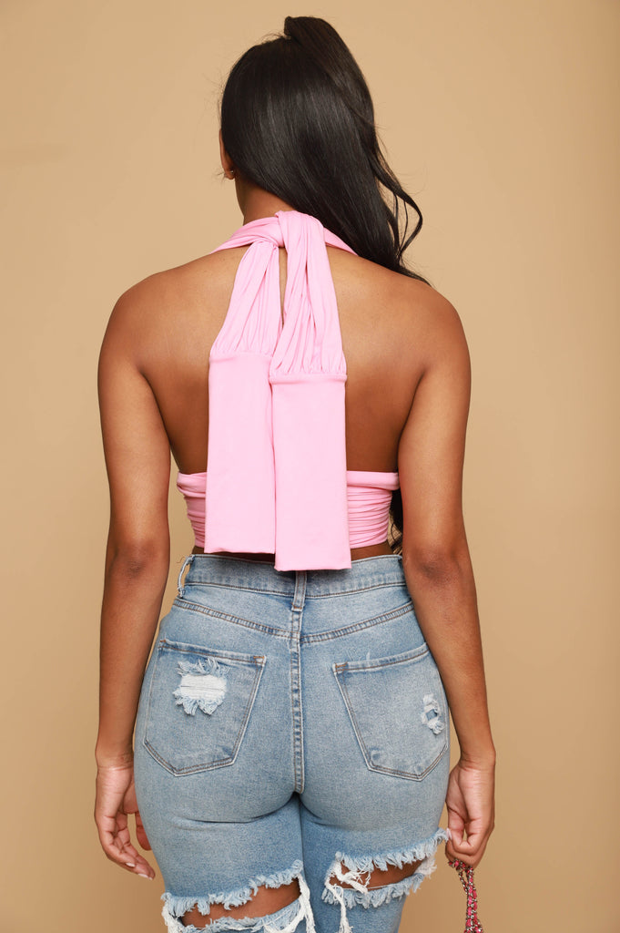 Puzzler Multi Way Wrap Top - Candy Pink - grundigemergencyradio