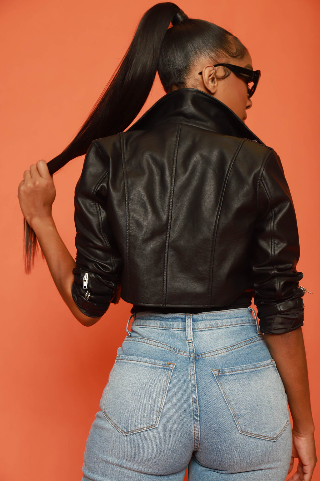 After Dark Faux Leather Cropped Jacket - Black - grundigemergencyradio