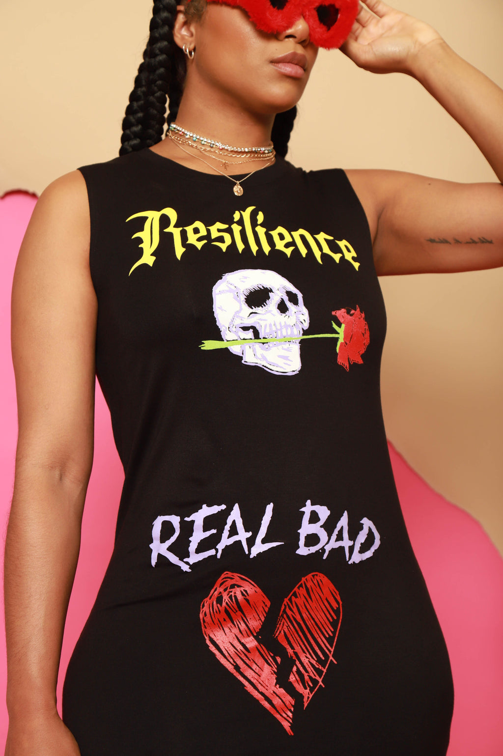 Real Bad Graphic Print Midi Dress - grundigemergencyradio